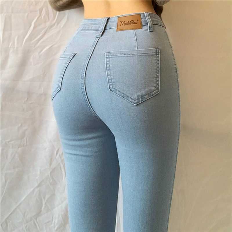 

Skinny Hip High Waist Pants Stretch Sexy Y2k Jeans Fashion Solid Color Dinim Streetwear Women Long 210604, Gray