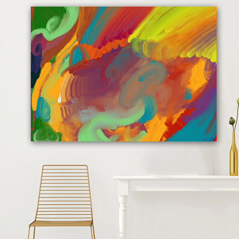 

Nordic Style Colorful  Posters Mixed Bright Colors Canvas Painting Prints Wall Art Decor For Living Room Gallery