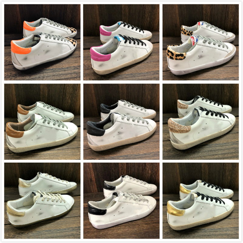 

Italy Brand Golden Super star Sneakers Women Casual Shoes Sequin Classic White Do-old Dirty Gooses fashion Men Tennis, Star18 red star