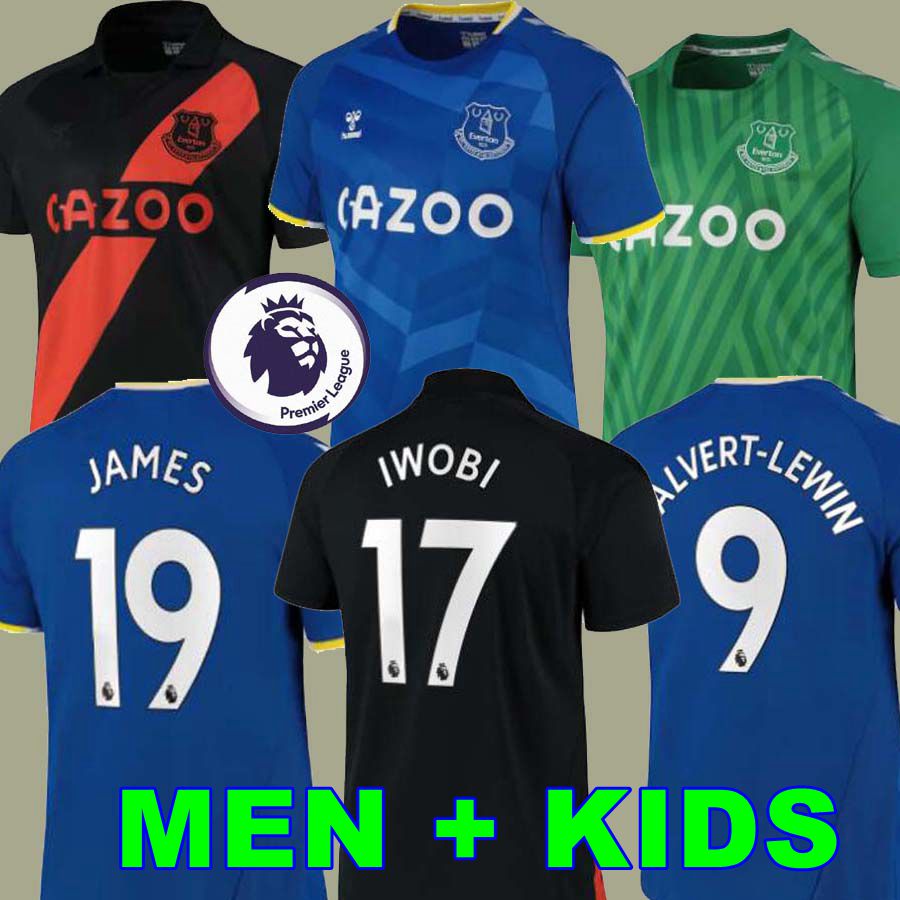 

21 22 Everton FC Soccer Jerseys CALVERT-LEWIN RICHARLISON SIGURDSSON JAMES ALLAN Football Shirt PICKFORD Black Y.MINA Mens Jersey and kids kit goalkeeper KEANE, Away kids
