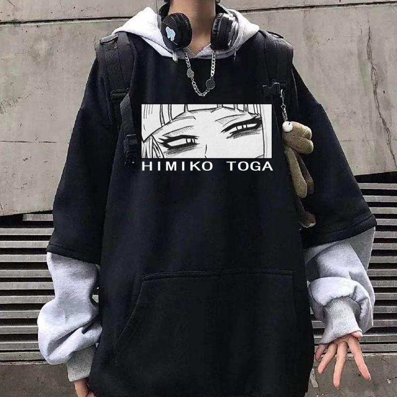 

Men's Hoodies & Sweatshirts My Hero Academia Hoodie Men Cute Anime Boku No Graphic Sweatshirt Hip Hop Pullover, Black