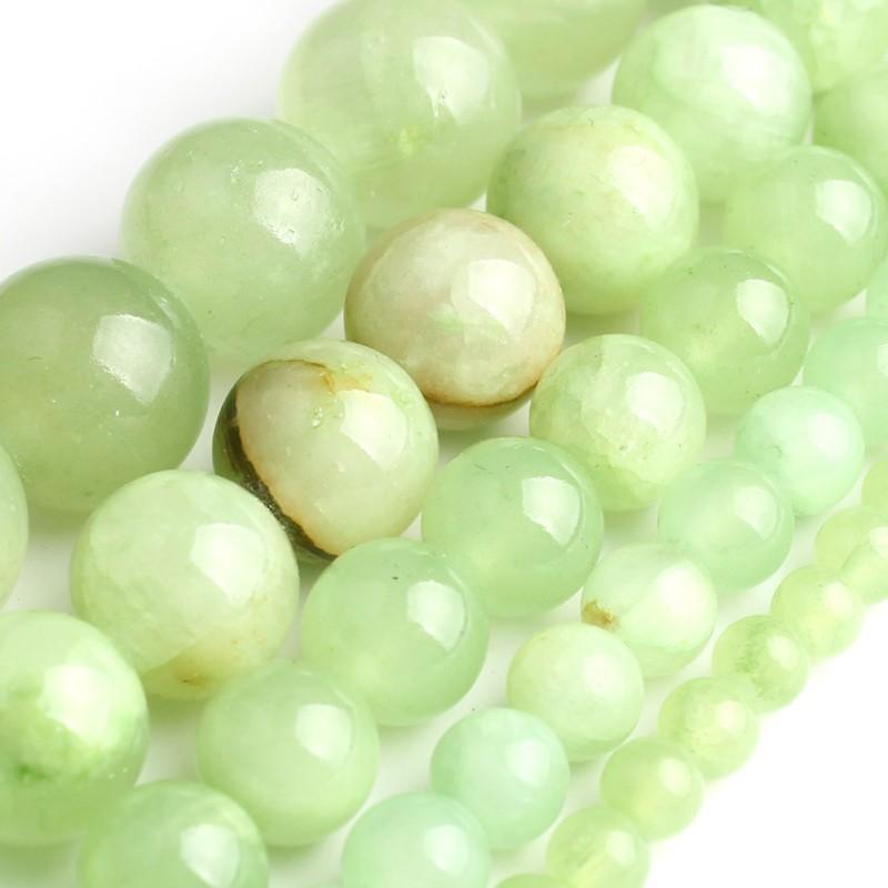 

Other Natural Flower Green Jade Beads Round Loose Stone For Jewelry Making DIY Charms Bracelets Necklace 4 6 8 10 12 Mm 15 Inch