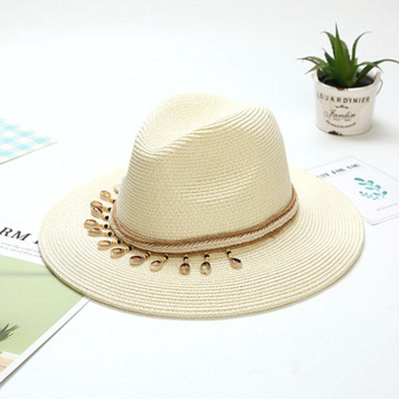 

Wide Brim Hats Summer Seaside Holiday European And American Jazz Flat Top Hat, Women's Beach Sun Protection Outdoor Tour Straw Hat, Black