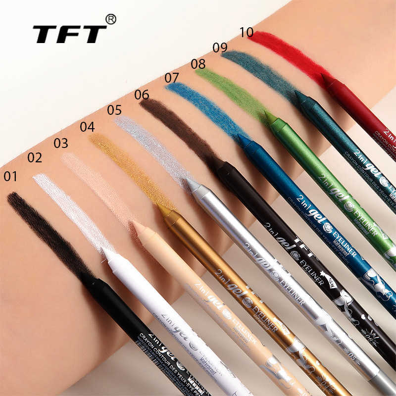 

TFT Durable Waterproof Anti Sweat No Dizzy Eyeliner Gel Pencil Lip Liner Combination Pen Lapiz Combinado Delineador De Labios, Mixed randomly