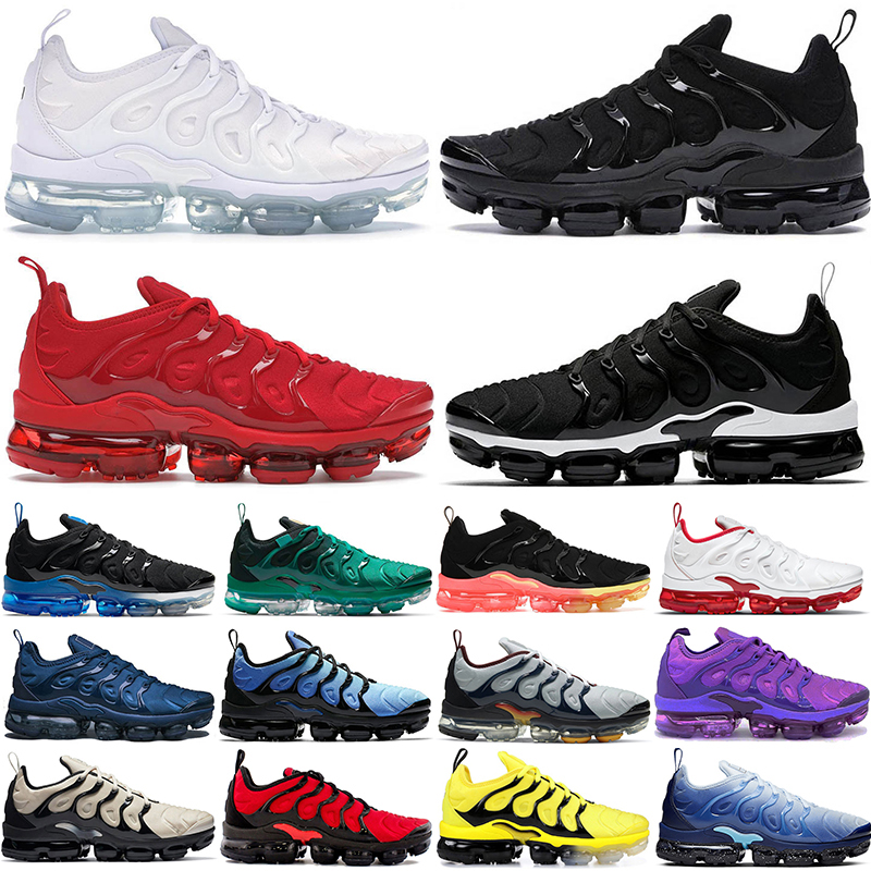 

air vapormax tn plus running shoes for men women Triple Black White Fresh Atlanta Royal Blue Bred mens trainers sports sneakers size us 13