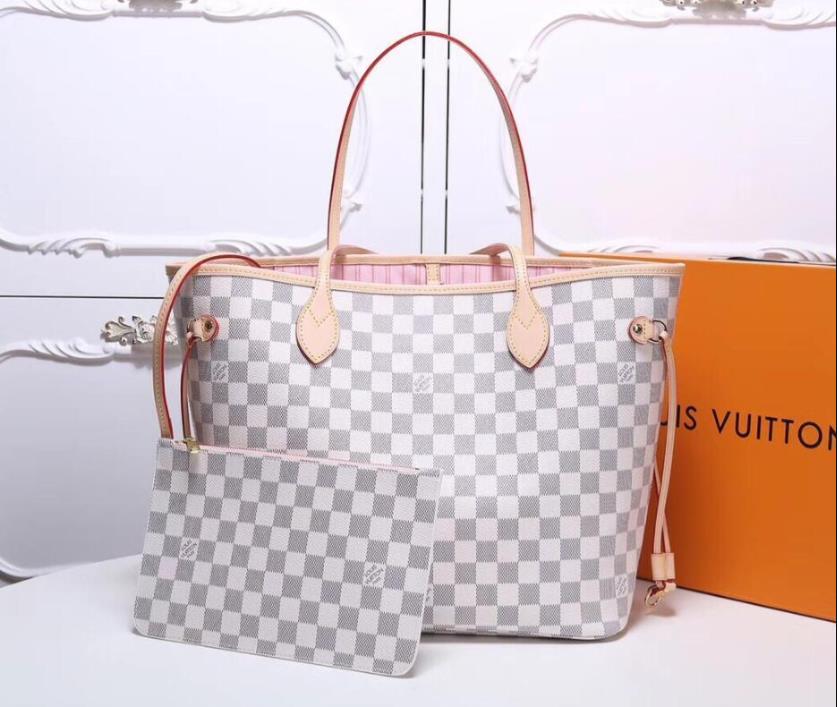 

LVlouisvittonyslBrown flower Designer Handbags Luxury Messenger Bags Women Leather Shoulder Crossb 2 pcs, White plaid