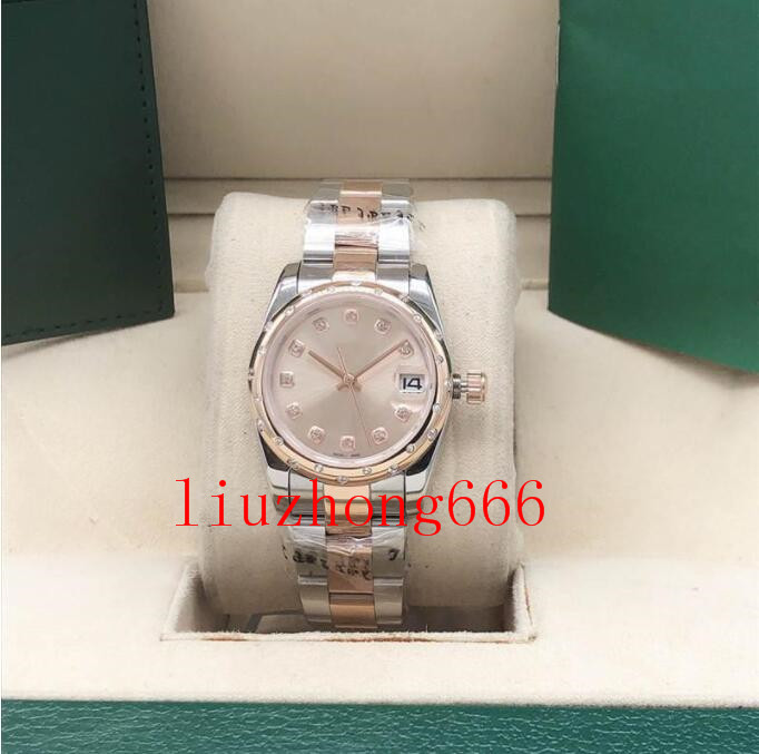Ladies automatic mechanical watch, 31MM stylish classic casual, waterproof stainless steel week calendar, folding button