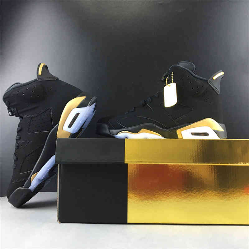 

Shoes Air 6 DMP Black Metallic Gold CT4954-007 6s VI Women Men Sneakers Suede Trainers Original