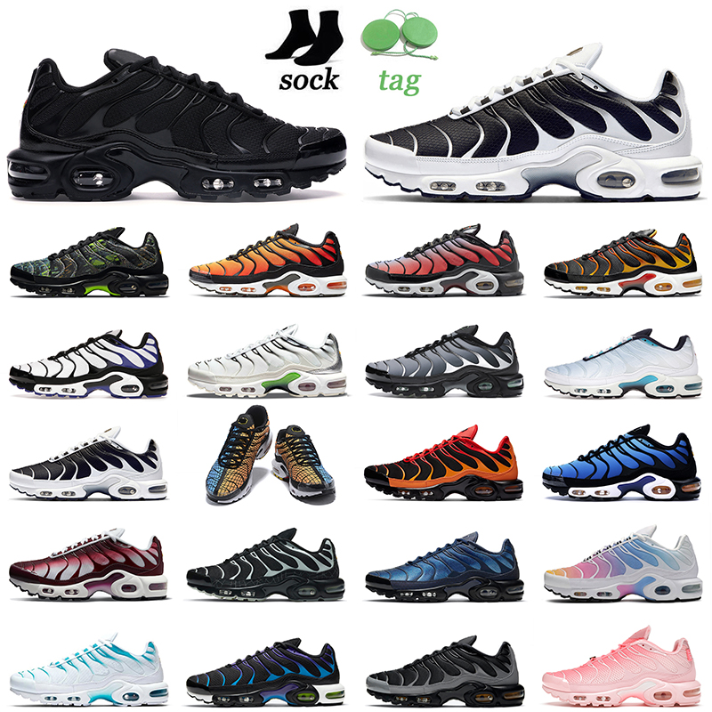 

Running Shoes Tns Sneakers Mens Trainers Sports Chaussures Sustainable Black Volt Grey Reflective Greedy Worldwide Hyper Blue Tn Plus Women, 36-46 triple black