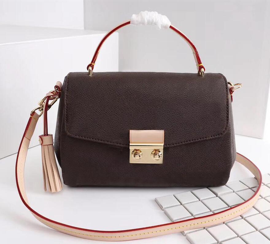 

Shoulder Bags Cross Body Luxury Designers High Quality Classic Cosmetic Bag Brown Flower Genuine Leather Handbag Purse Crossbody Shopping Messenger Twist Pockets, Brown plaid #m41581