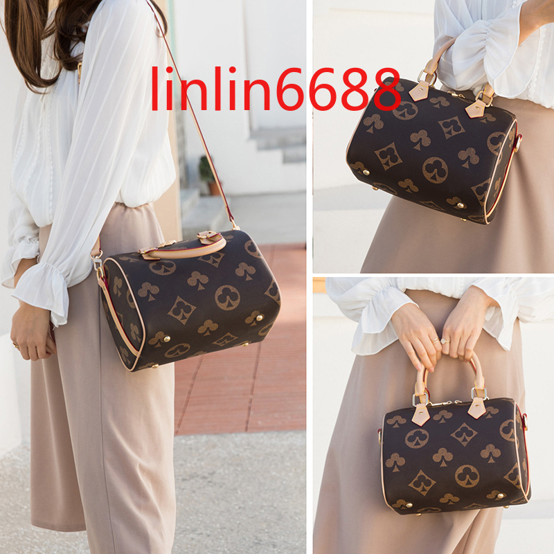 

Top quality Poker pattern Boston bags all-match female handbag new large pattern portable small Pillow bag shoulder messenger wallets purse, Black big poker pattern