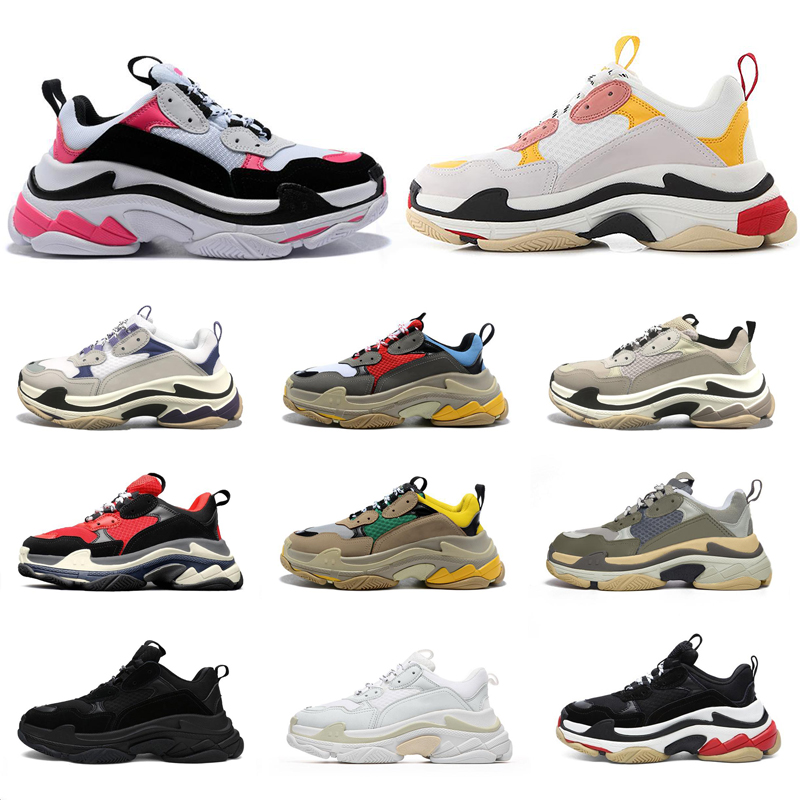 

black burgungy Triple-s men women shoes platform casual sneakers grey yellow sports trainers size 36-45, #1
