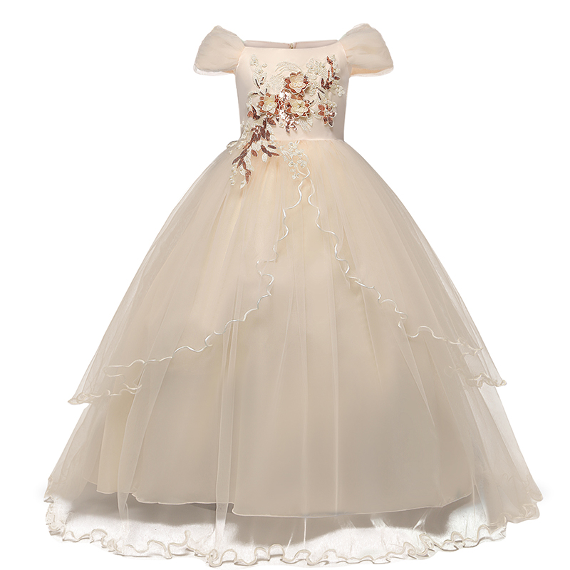 

Elegant Dress Evening Ball Gown Kids Princess First Communion Teenager Cream, @ j l h1gh