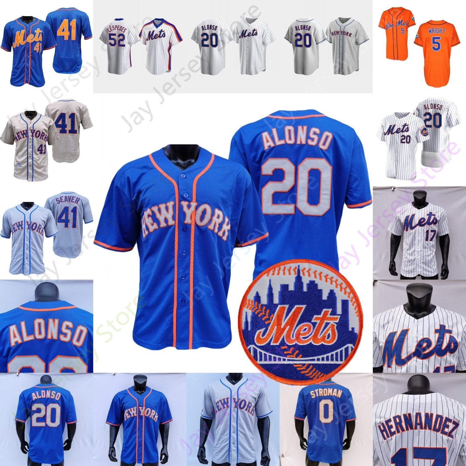 

Pete Alonso Jersey Francisco Lindor Jacob deGrom Jeff McNeil Marcus Stroman James McCann Jonathan Villar Albert Almora Conforto Nimmo Pillar Smith Lucchesi, 2020 new fan's versions blue orange