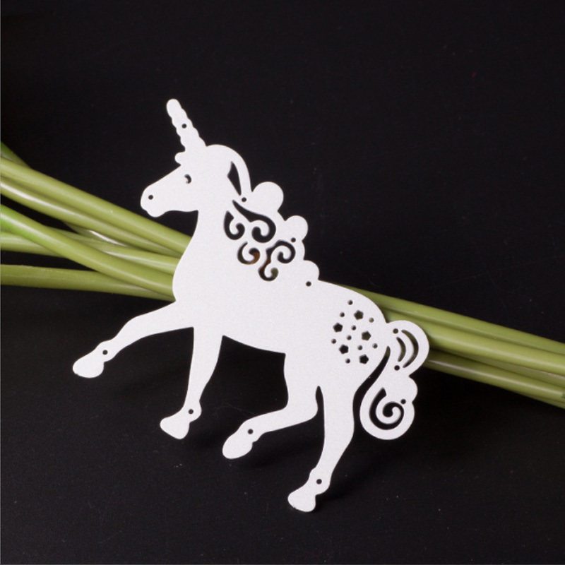 Hollow Horse Shape Decorative Paper Cards Unicorn Cutting Die Metal Cutting Dies Stencil Embossing Die Cuts Hand Made-image-690330693