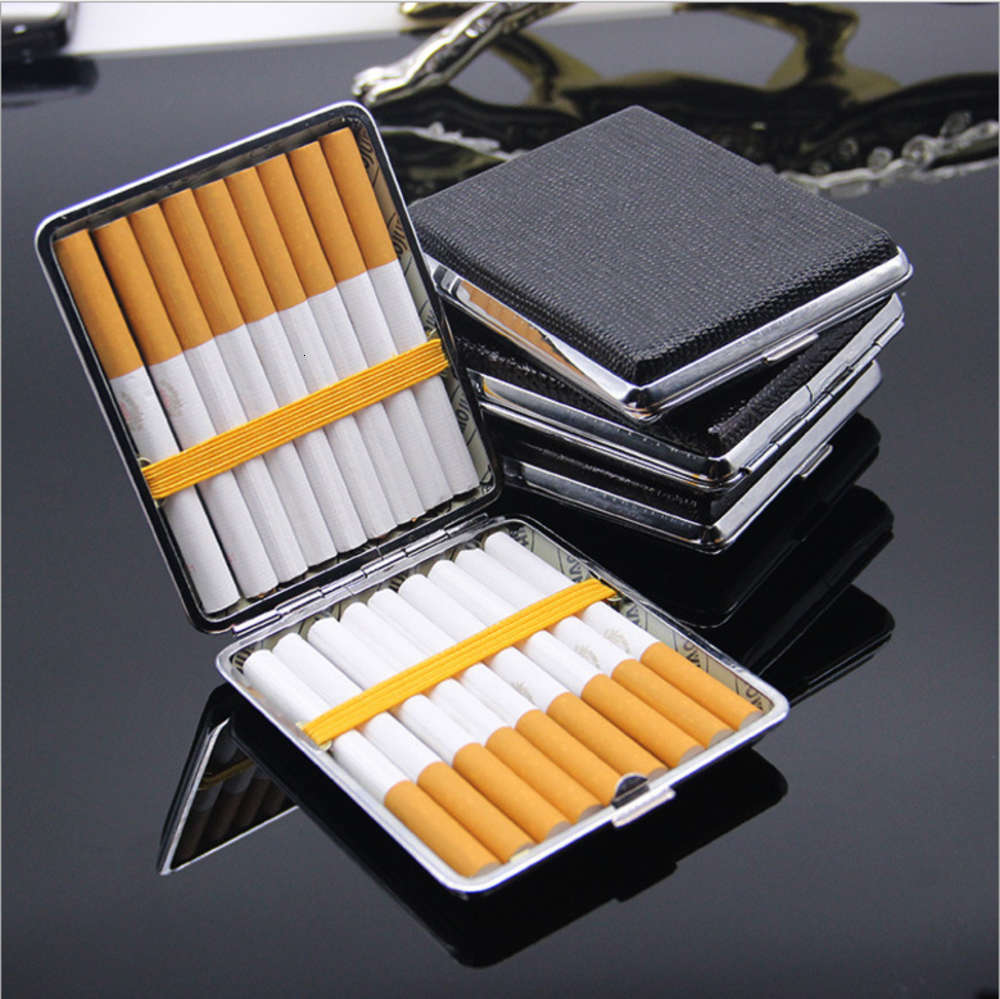 

Cigarette case high-end leather cigarette box, 20 pieces, gift box with rubber band