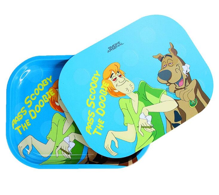 

18x14cm Cartoon Rolling Tray Portable Smoking Accessories with Magnetic Lid Dry Herb Tobacco Storage Manual Cigarette Papers Tinplate Roller Plate