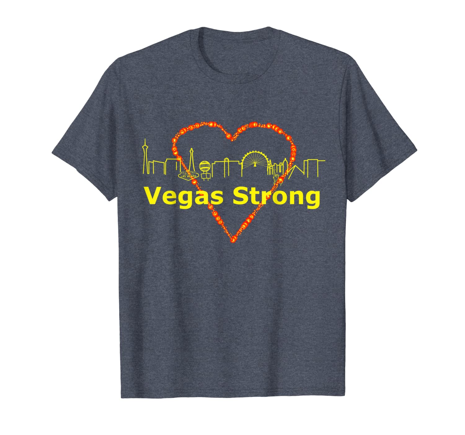 

vegas strong love - city skyline with heart, White;black