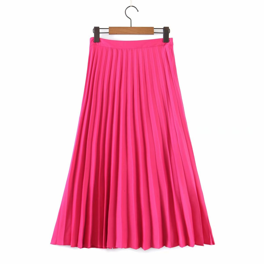 

Skirts 2021 most recent women's high-waisted elastic thin skirt vintage chiffon stocking plissate, Black