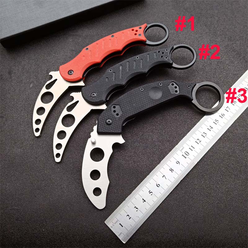 

Newest Arrival Practice Claw knife 420C Satin Blade G10 Handle Trainer Karambit EDC Outdoor Sport Tools Gift Knives