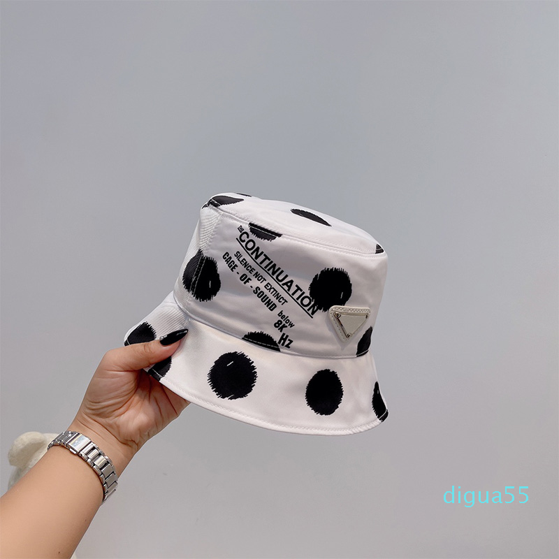 

fashion Womens Designer Hats Fisherman Cap Bucket Hat Wave Point Caps Women Triangle, White