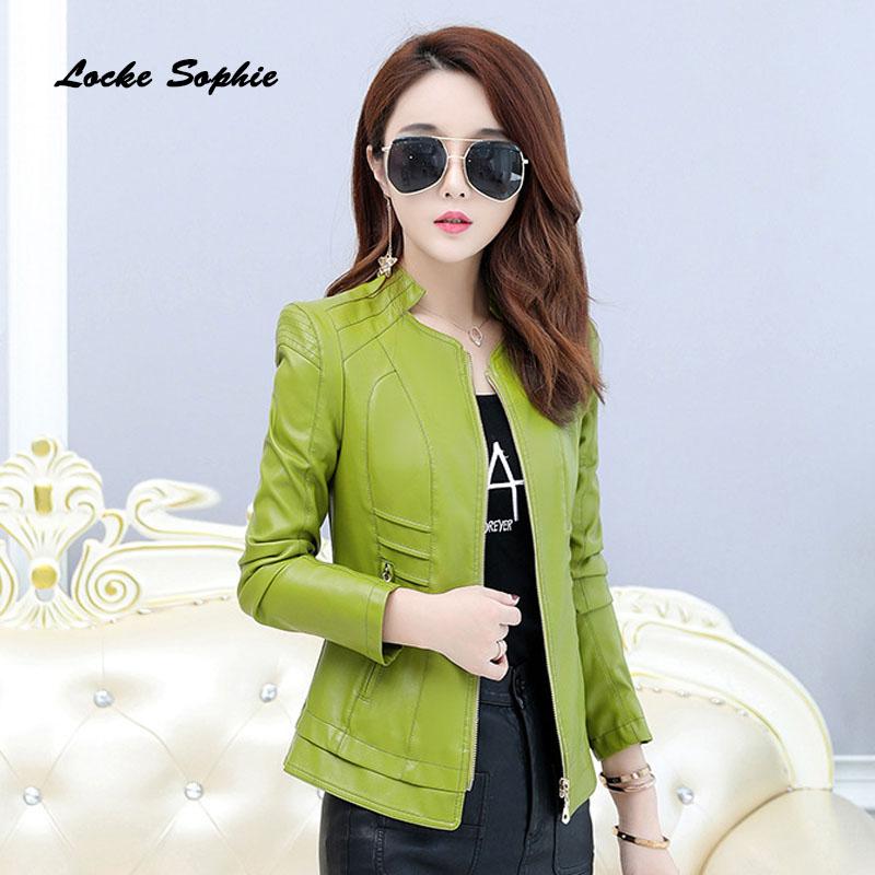 

Women's Leather & Faux 1pcs Jacket Blazers 2021 Autumn Fur Pu Stand Collar Irregular Ladies Skinny Locomotive, Black