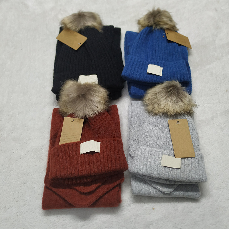 

20color Winter Men Women Letters Old Flowers Hats Scarves Sets Designer Embroidery Printed Wool Knitted Cap Outdoor Sports Keep Warm Scarf Set High Quality