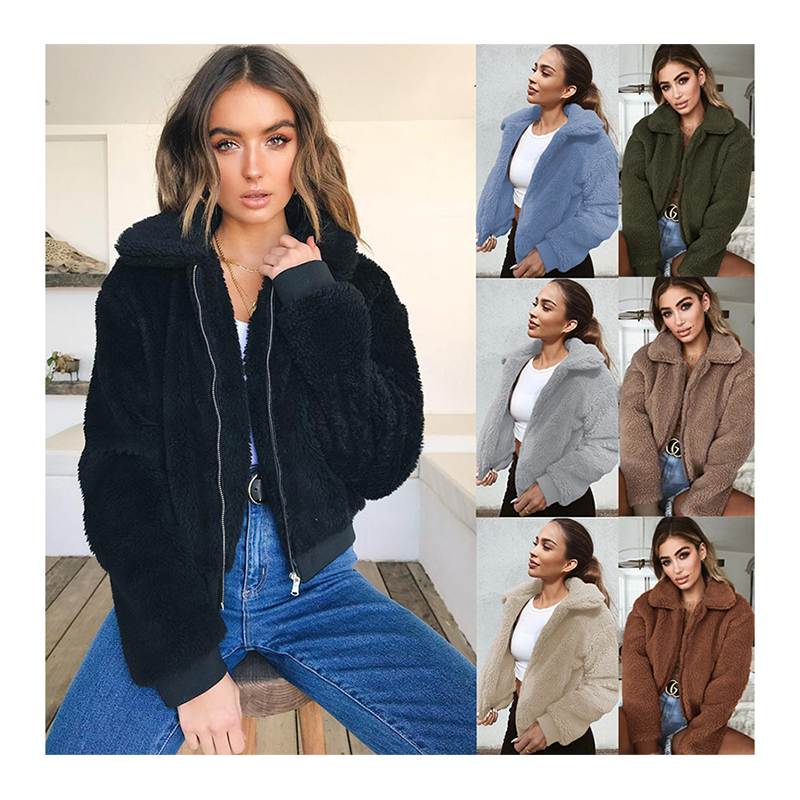 

Women's Teddy Coat Daily Fall Winter Regular Coat Regular Fit Casual Jacket Long Sleeve Solid Color Quilted, Black;brown