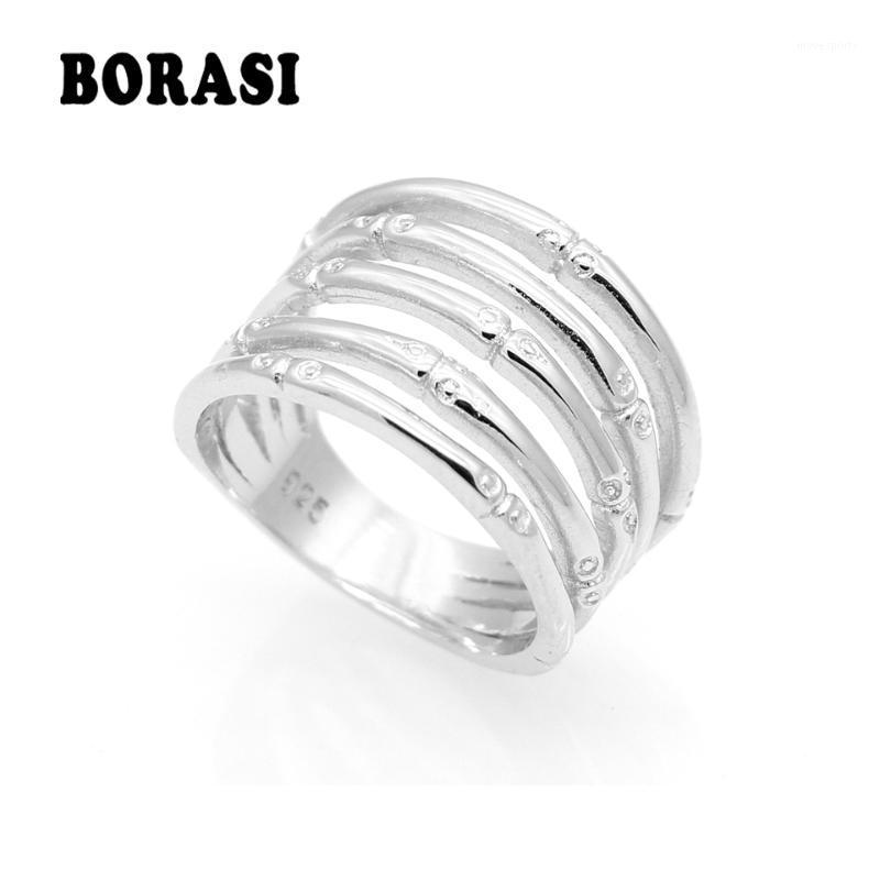 

Cluster Rings Fashion Female Fine Jewelry Wedding Ring For Women Anti-Tarnish Rhodium Color On Silver High Quality1