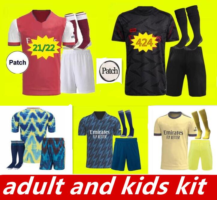 

adult and kids kit Arsen soccer jersey Gunners 20 21 22 SAKA THOMAS WILLIAN NICOLAS TIERNEY collection football shirts 424th fourth HUMA, Black;yellow