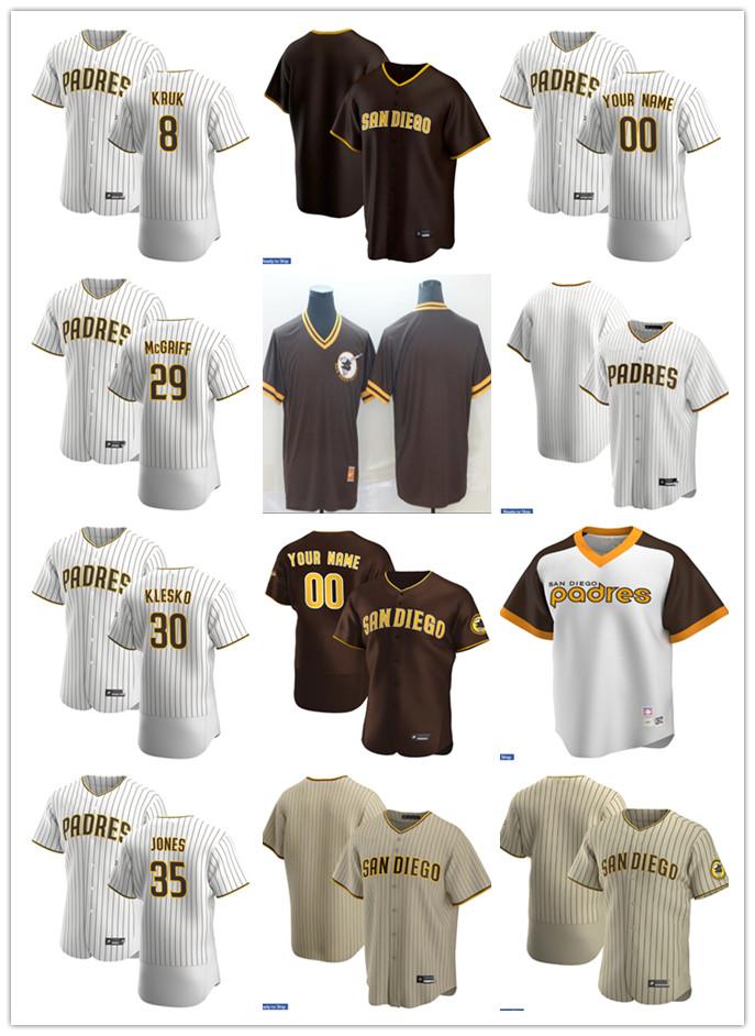 

Men Women Youth San Diego Padres 35 Randy Jones 30 Ryan Klesko 8 John Kruk 29 Fred McGriff Custom Baseball Jersey, Blue;black