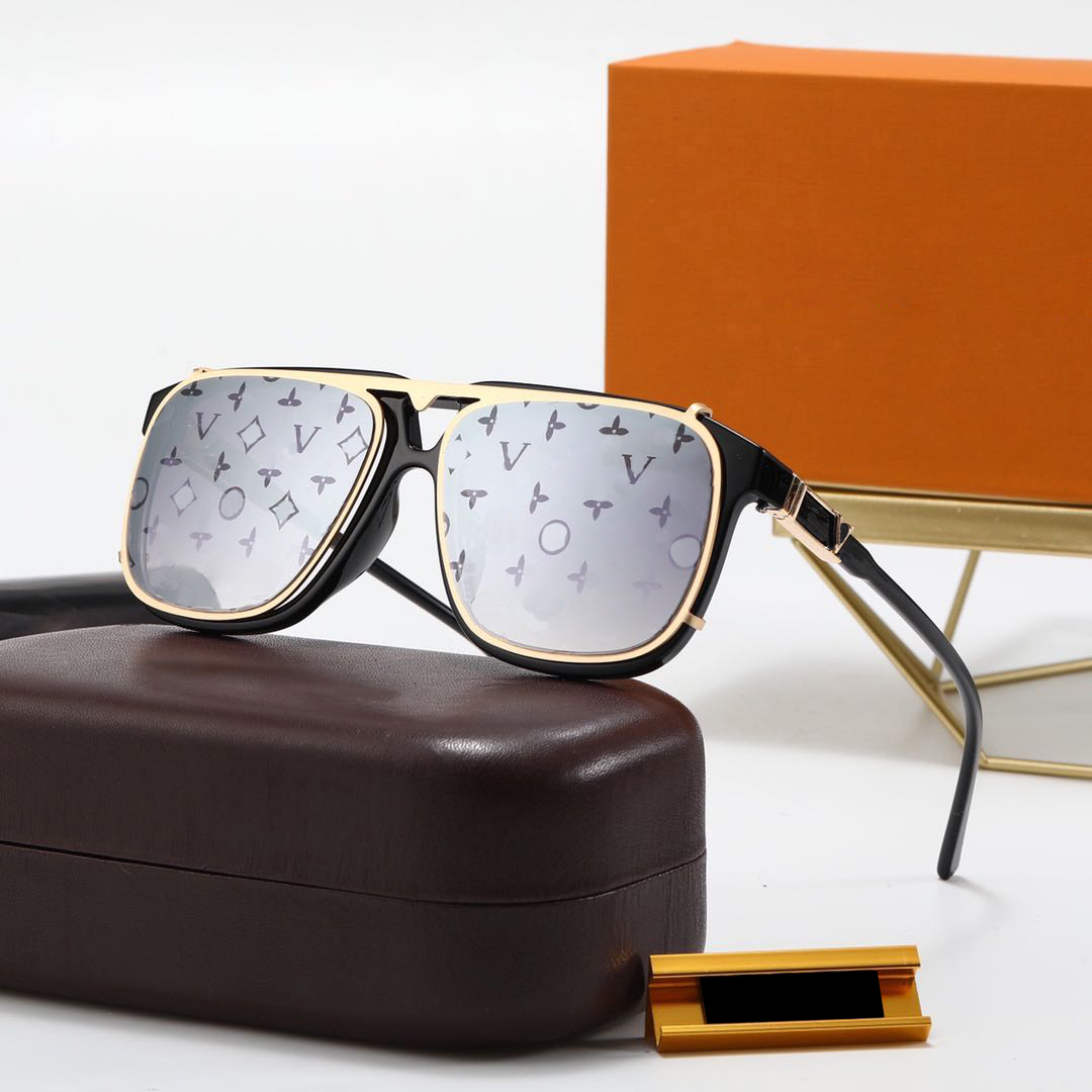 High quality glass vintage mens sunglasses for women polarized Letter printing lens spy aviator glasses driving on vacation