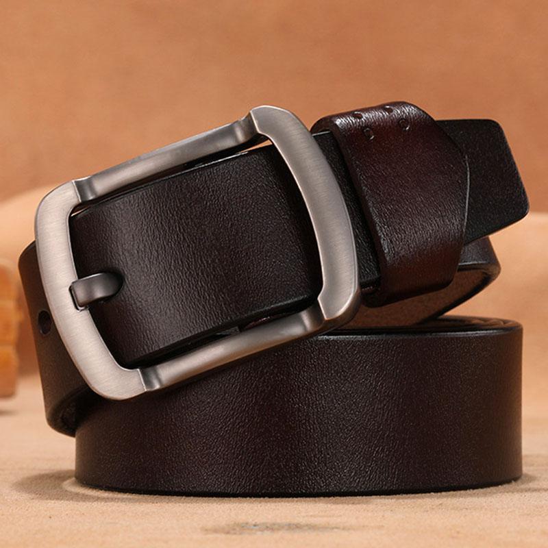 

Belts 2021 Plus Large Size Belt For Men Male Real Genuine Leather High Quality Waist Strap Pin Buckle Drop, Brown