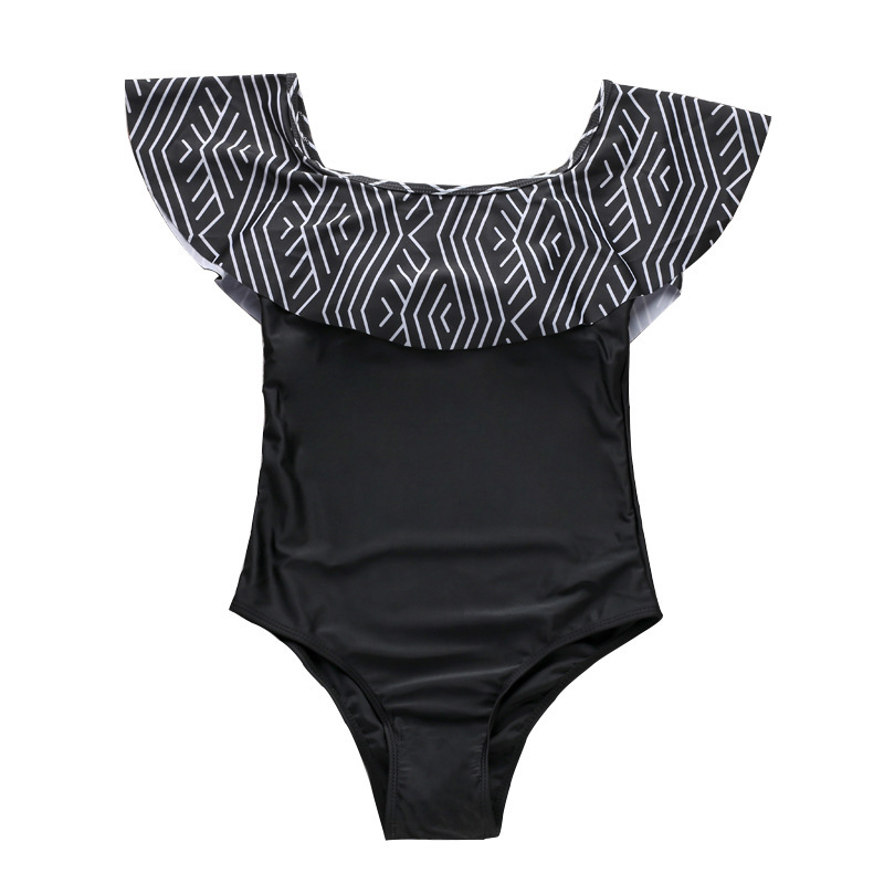 One-Piece Suits Female Lotus Leaf Bathing Suit Swimwear One Piece Swimsuit Women Ruffled Bikini Set-image-680210550