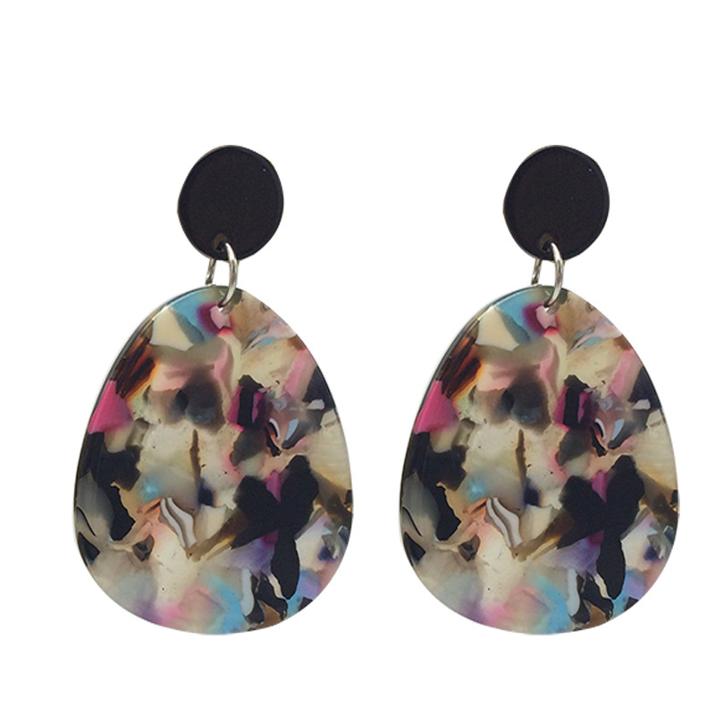 

Dangle & Chandelier Luxury Creative Handmade Acetic Acid Acrylic Statement Big Oval Charm Earrings 2021 Fashion J