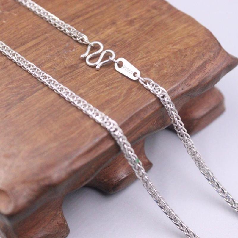 

Real Platinum 950 Necklace 2mm Wheat Link Chain 25.59''L Pt950 Chains, Silver