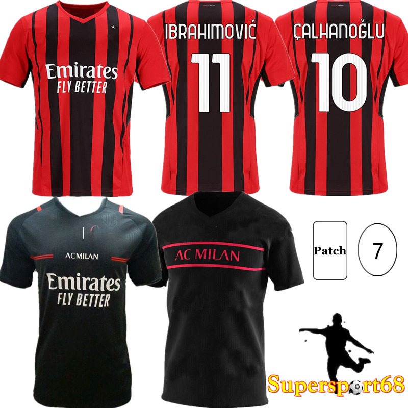 

21 22 soccer jerseys AC CALHANOGLU football shirt MANDZUKIC IBRAHIMOVIC BRAHIM THEO REBIC men TONALI ROMAGNOLI kids kit BENNACER R.LEAO Play, Black;yellow