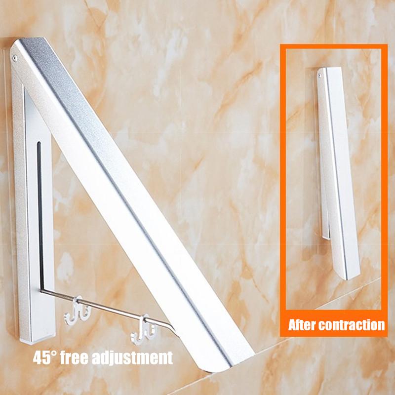 

Folding Clothes Hanger Foldable Multifunction Wall Mounted Rail Drying Rack G10 Hangers & Racks