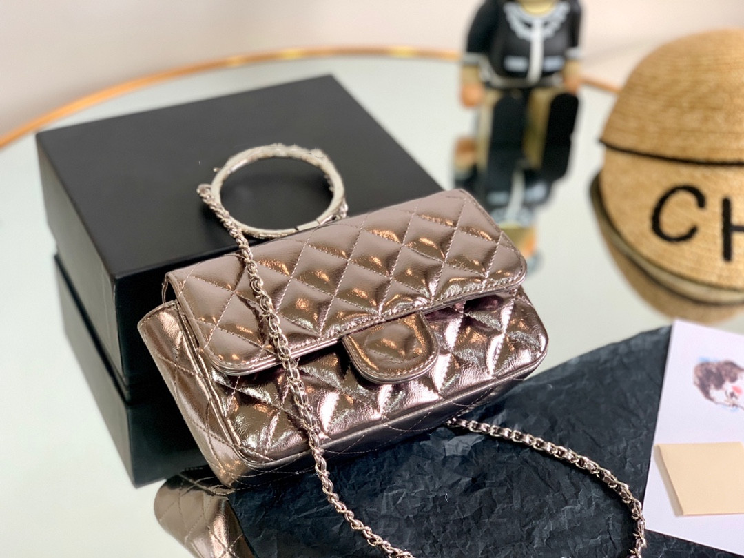 Wholesale luxury women shoulder bag Top leather wallet handbag high quality round bracelet clutch mini flap buckle checkered chain Crossbody with bo