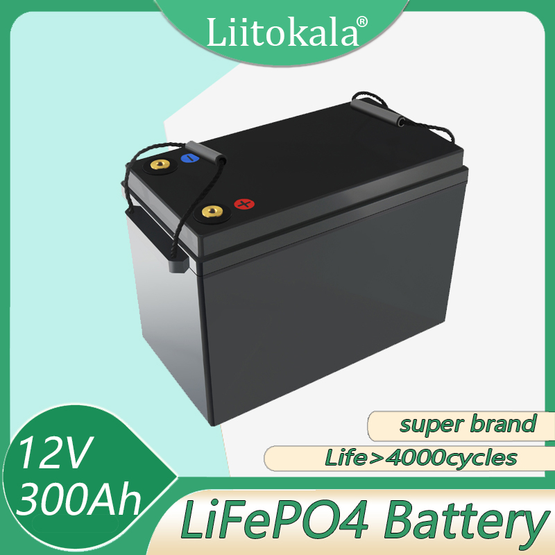 

LiitoKala 12V 300Ah LiFePO4 Battery pack BMS Lithium Power Batteries 4000 Cycles For 12.8V RV Campers Golf Cart Off-Road Off-grid Solar Wind