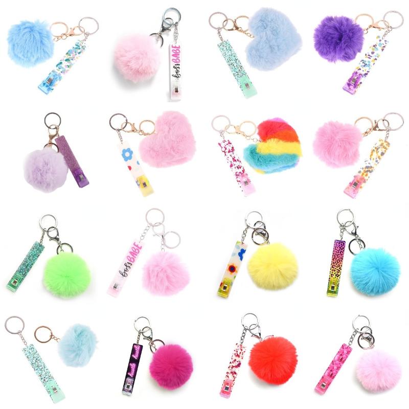 

Keychains 1PCS Acrylic Debit Keychain Card Grabber Plastic Clip Long Nails