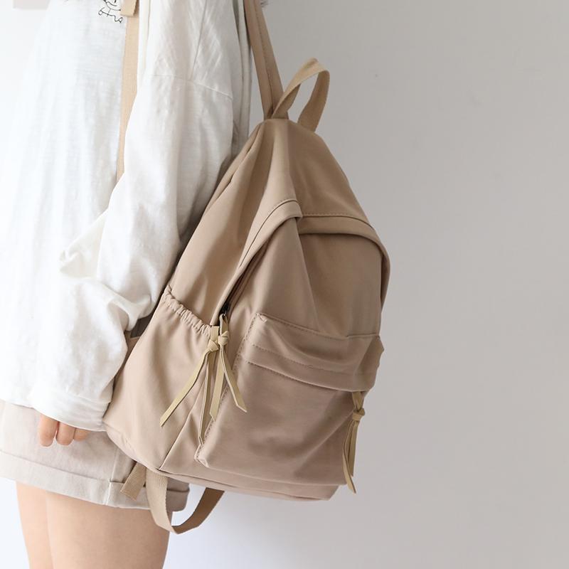 

School Bags Bfuming Fashion Retro Classic Solid Anti-Theft Backpack Women Bag Teenager Schoolbag Girls Backapcks, Black