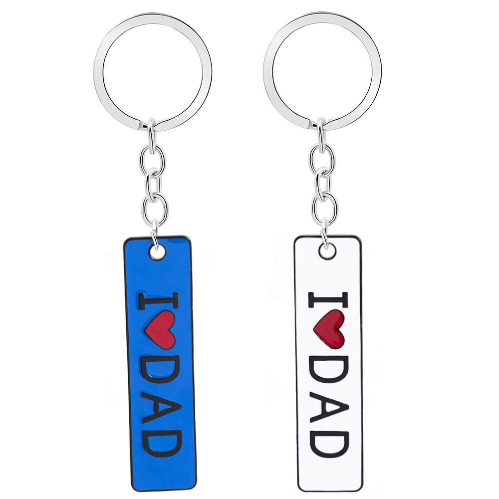 

Keychain Father's Day Double-sided Color Fashion Europe America Stainless Steel Gift l DIY can be Customized Wholesale, Silver