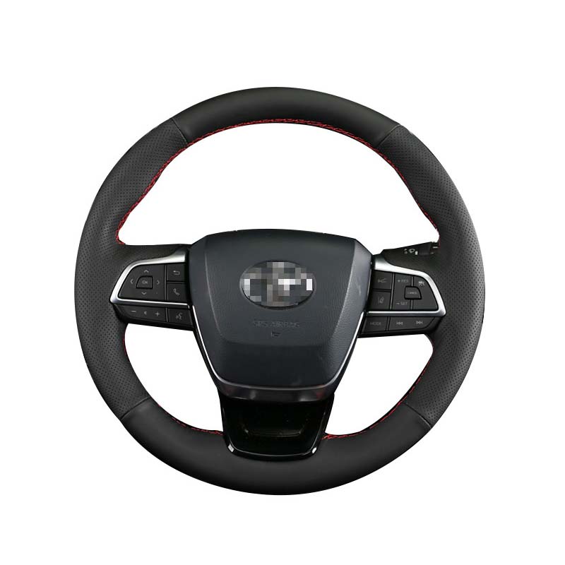 

DIY Steering Wheel Cover For Toyota Highlander 2021 2022 High Quality Hand-stitched Anti-Slip Black Leather Car Accessories