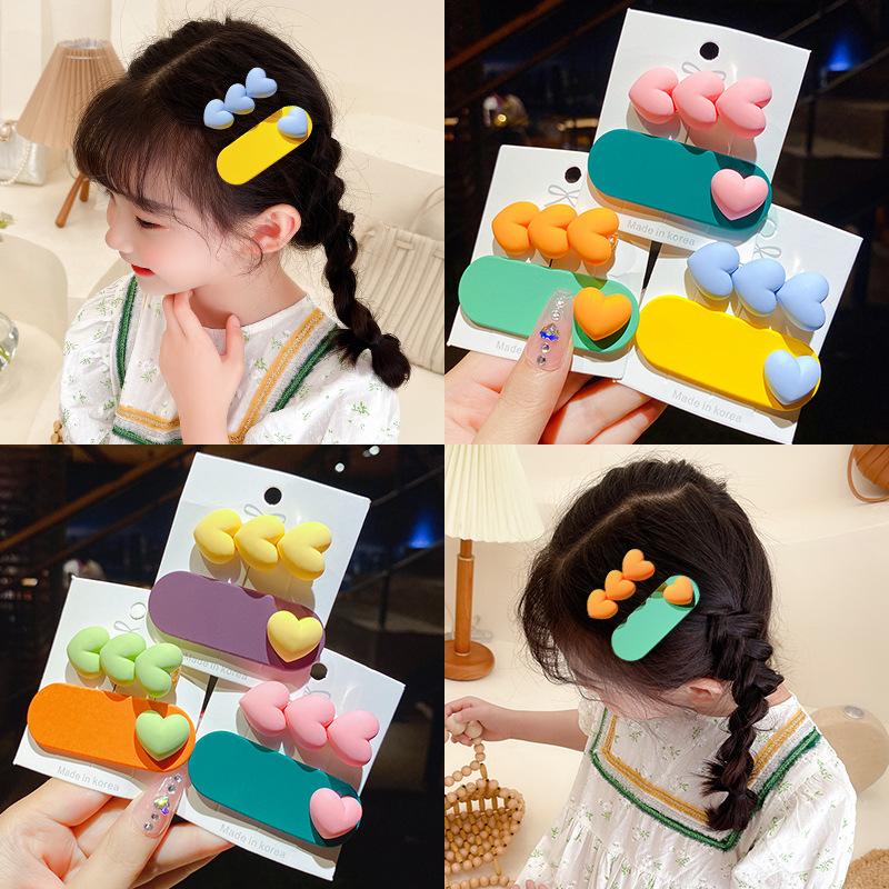 

Hair Accessories Girls Cute Love Clips Kids Lovely Hairpins Headband Barrettes Fashion, Slivery;white