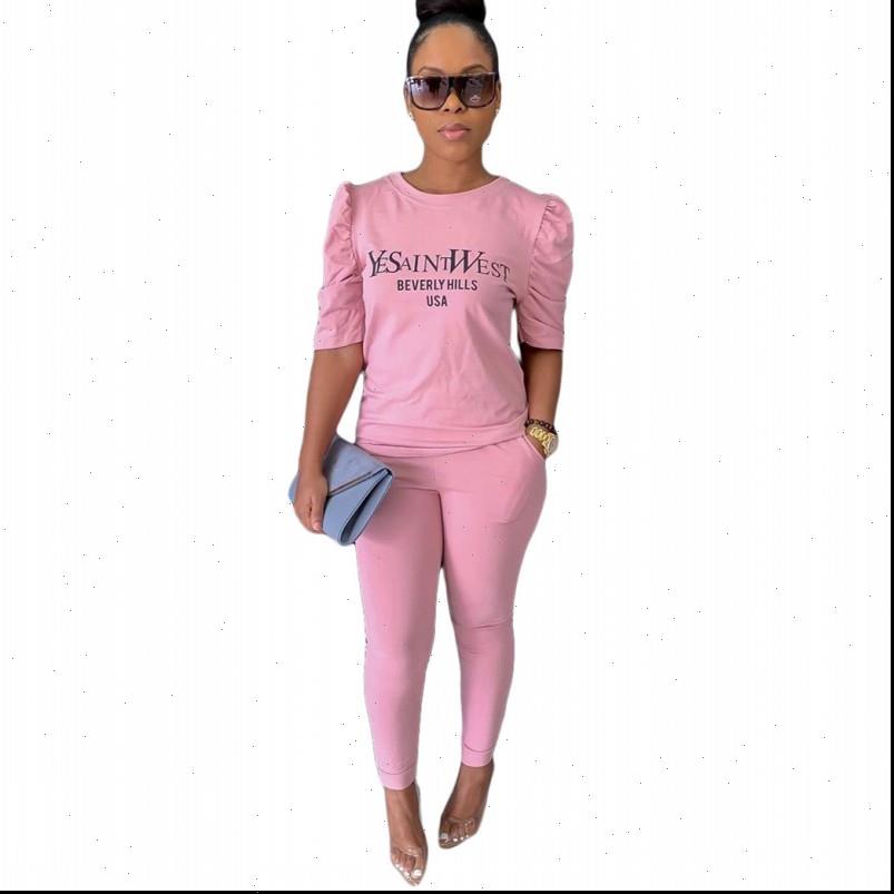 

fashionable stretch casual suit women tracksuits solid color 2 two piece sets letter sportswear t shirt nine points pants womens, Gray