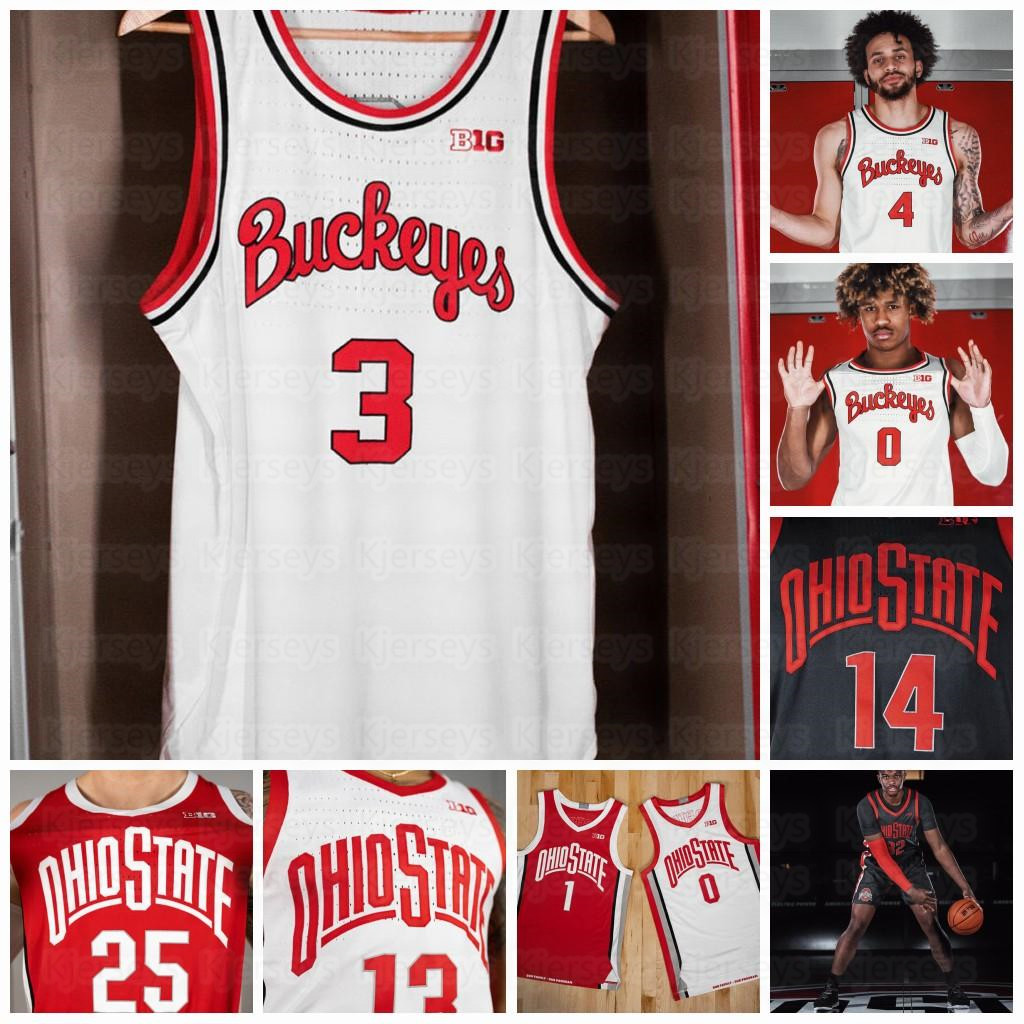 

Ohio State University Buckeyes basketball Jersey Duane Washington J. E. Riddle Justin Arons Zedd Keith Seth Towns CJ Walker Musa Jallow Luth, Black;red