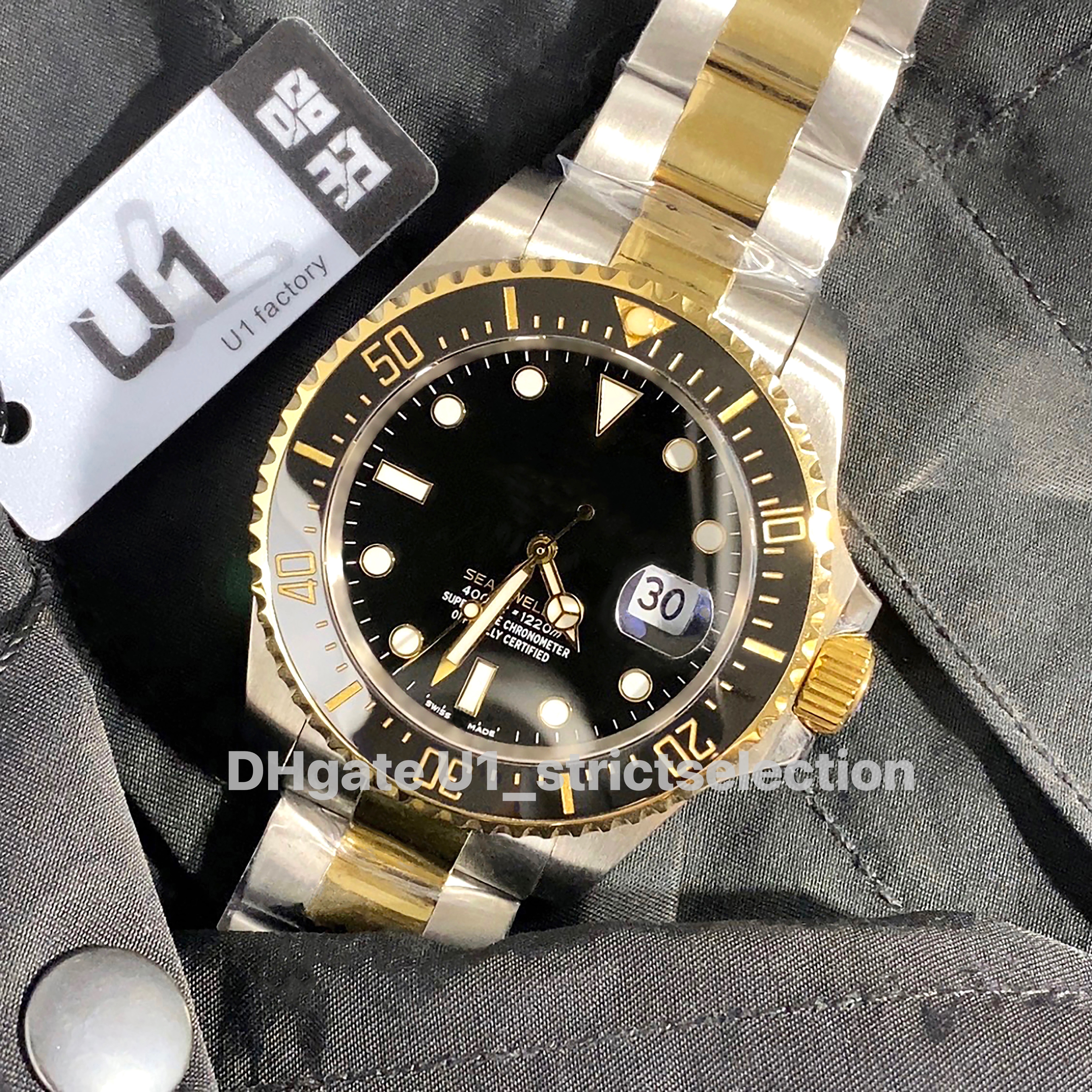 

U1 Mens Watch high quality SEA-DWELLER 126603 Ceramic Bezel 43mm 18ct Gold Stainless Steel With Glide Lock Solid Clasp Automatic Men Watchs sapphire Super Original, As picture