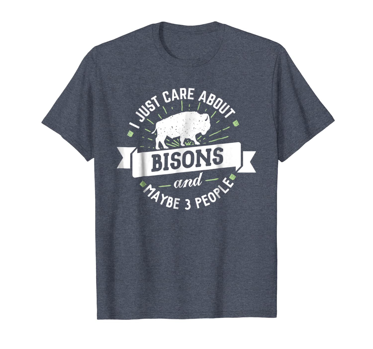 

bisons t-shirt - i just care about bisons, White;black