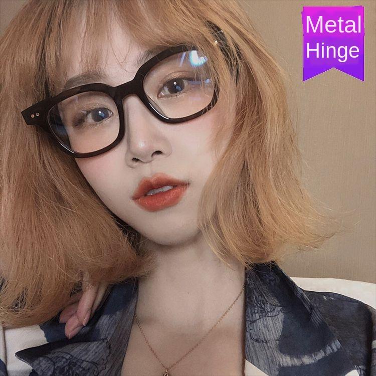 

Fashion Sunglasses Frames Anti-blueray Net Red Celebrity Inspired Eyeglasses Fixing Device Black Frame Star Retro All-match 3331 Plain Mirro